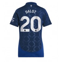 Fotballdrakt Dame Manchester United Diogo Dalot #20 Bortedrakt 2024-25 Kortermet